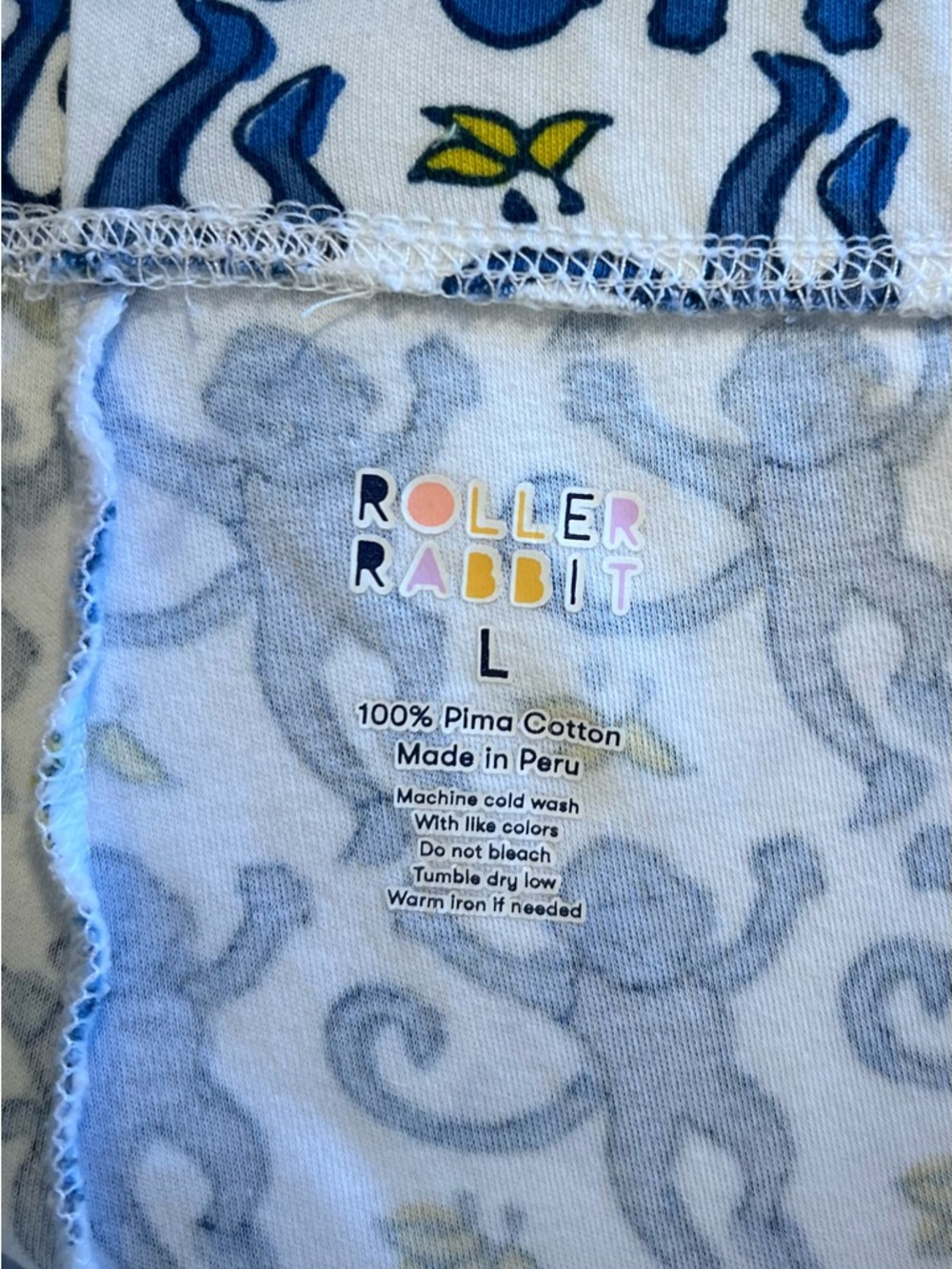 Roller Rabbit Blue Monkey Pajama Set - Picture 9 of 9